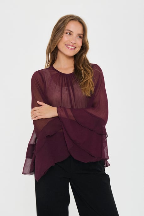 Langarm-Bluse MazelleSZ Langarm-Bluse Lockere Passform - Image 2