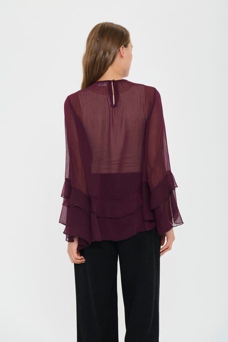 Langarm-Bluse MazelleSZ Langarm-Bluse Lockere Passform - Image 3
