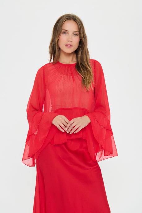 Langarm-Bluse MazelleSZ Langarm-Bluse Lockere Passform - Image 2