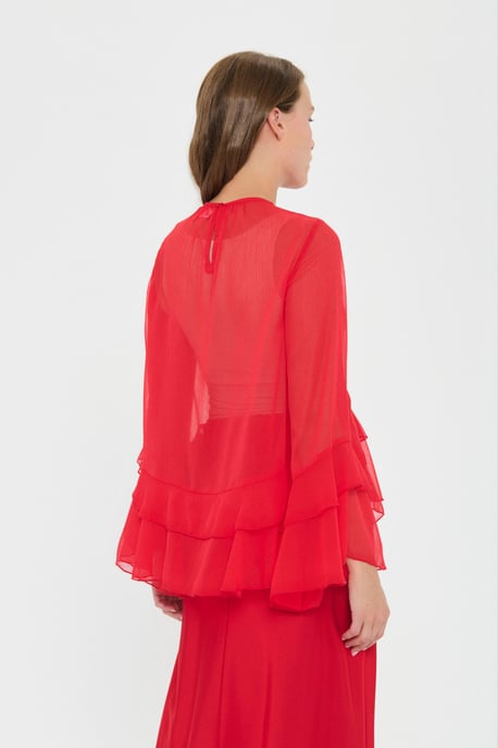 Langarm-Bluse MazelleSZ Langarm-Bluse Lockere Passform - Image 3