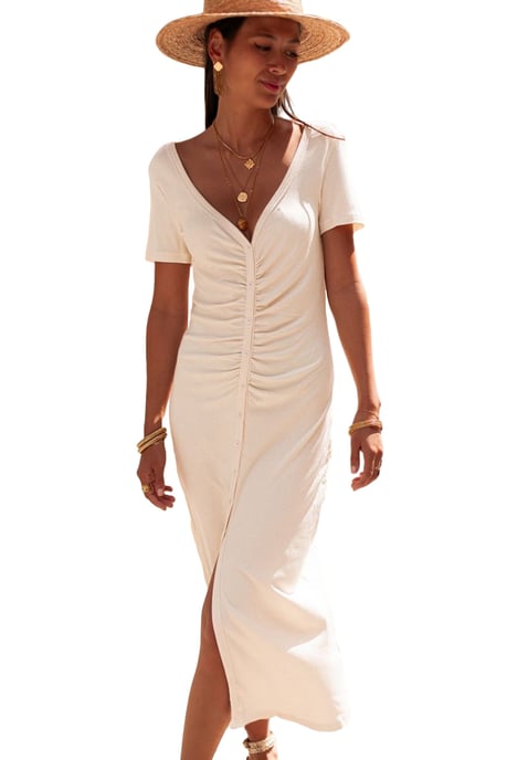 Rippstrick Midi-Kleid mit Knopfleiste - Image 5