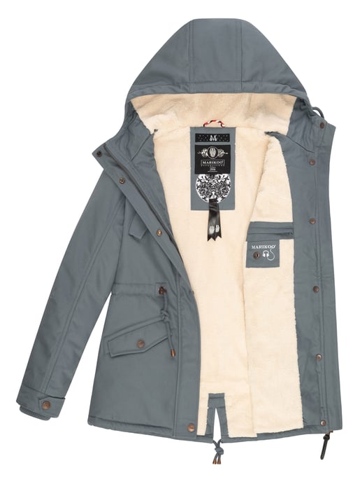 Marikoo Damen Winterjacke Manolya mit Teddyfellfutter & Baumwoll-Obermaterial - Image 5