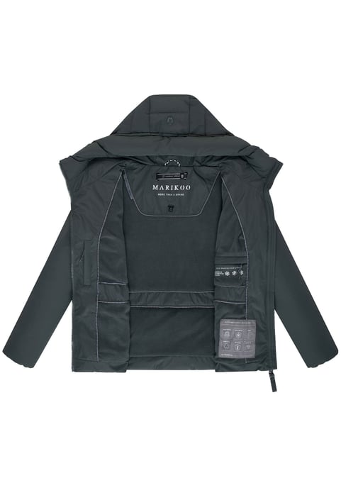 Marikoo Damen Winterjacke Himee mit Taillengürtel & Magnettaschen - Image 4