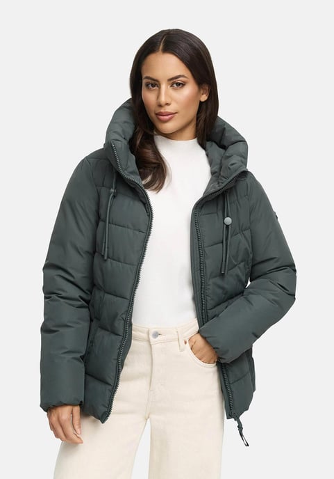 Marikoo Damen Winterjacke Himee mit Taillengürtel & Magnettaschen - Image 6