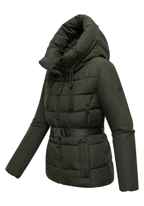 Marikoo Damen Winterjacke Himee mit Taillengürtel & Magnettaschen - Image 2