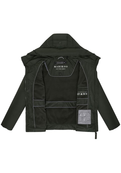 Marikoo Damen Winterjacke Himee mit Taillengürtel & Magnettaschen - Image 4