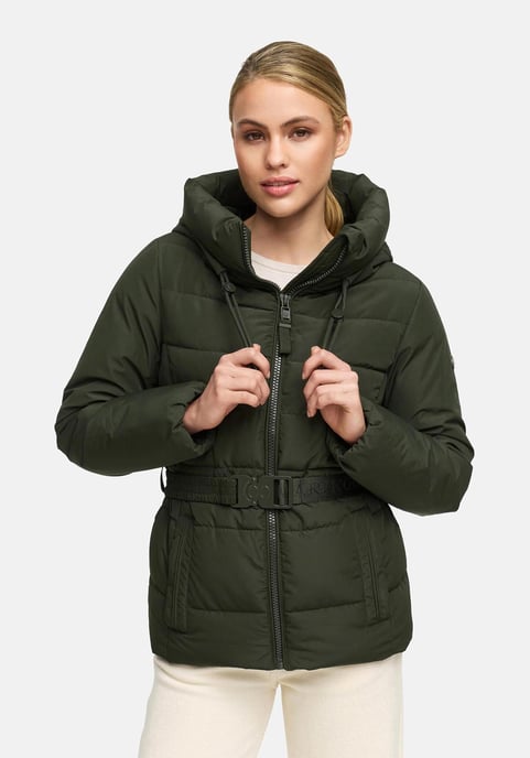Marikoo Damen Winterjacke Himee mit Taillengürtel & Magnettaschen - Image 6