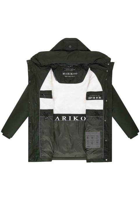 Marikoo Damen Winterjacke Delilah mit Fleecefutter & Taillenregulierung - Image 4