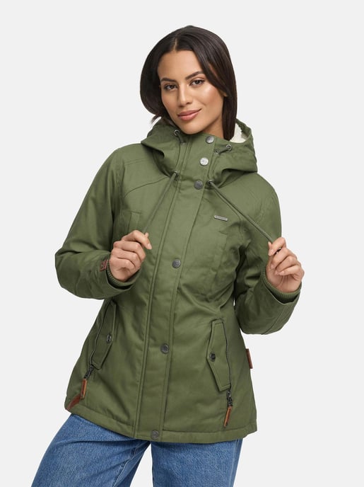 Marikoo Damen Winterjacke mit Teddyfell-Innenfutter & Kapuze - Image 4