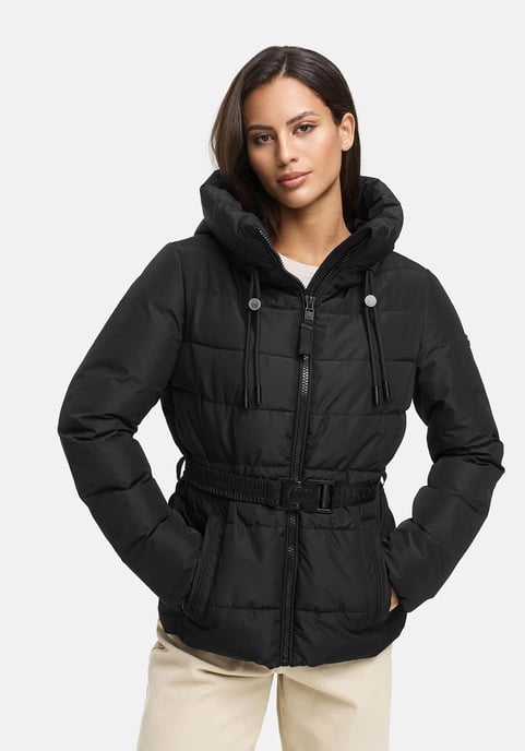 Marikoo Damen Winterjacke Himee mit Taillengürtel & Magnettaschen - Image 5