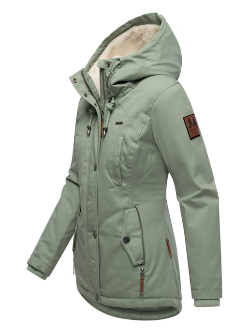 Marikoo Damen Winterjacke mit Teddyfell-Innenfutter & Kapuze - Image 3