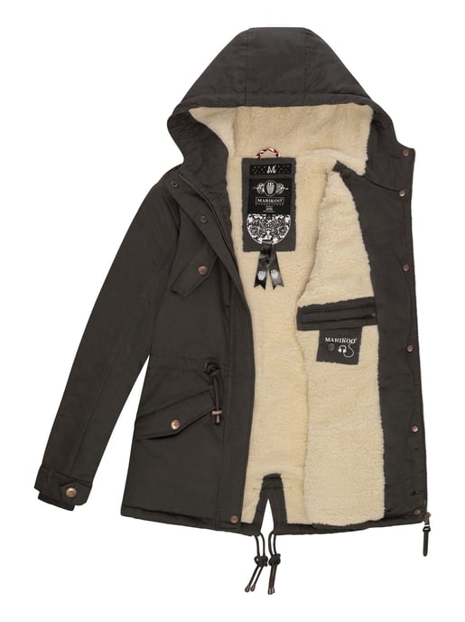 Marikoo Damen Winterjacke Manolya mit Teddyfellfutter & Baumwoll-Obermaterial - Image 6
