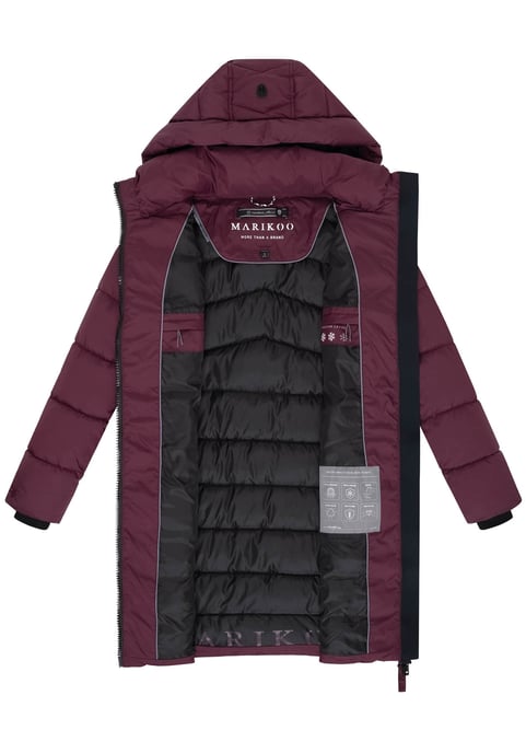 Marikoo Damen Wintermantel Kaltnäschen mit abnehmbarer Kapuze - Image 4