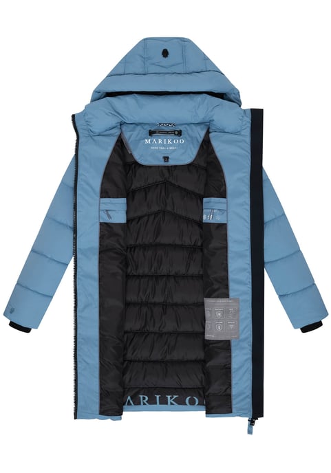 Marikoo Damen Wintermantel Kaltnäschen mit abnehmbarer Kapuze - Image 3