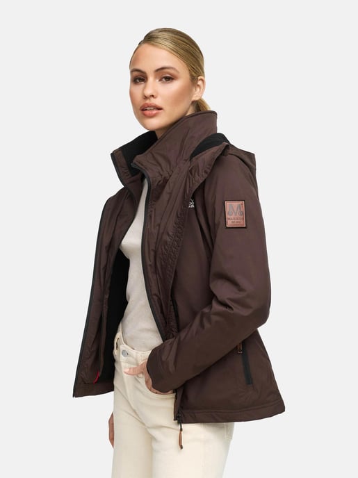 Marikoo Damen Übergangsjacke Erdbeere mit Doppelkragen & Fleece-Innenfutter - Image 2