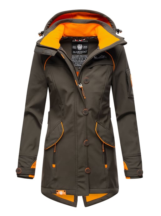 Marikoo Damen Softshelljacke – Soulinaa, wasserdicht mit abnehmbarer Kapuze - Image 1