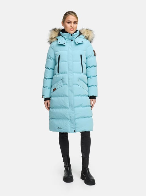 Marikoo Damen Winterjacke – Schneesternchen, lang mit Kapuze & Fellkragen - Image 3
