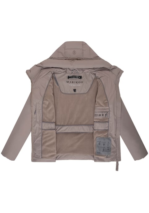 Marikoo Damen Winterjacke Himee mit Taillengürtel & Magnettaschen - Image 4