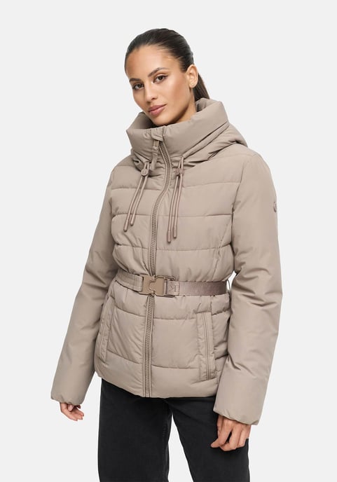 Marikoo Damen Winterjacke Himee mit Taillengürtel & Magnettaschen - Image 5