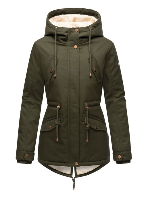 Marikoo Damen Winterjacke Manolya mit Teddyfellfutter & Baumwoll-Obermaterial - Image 2