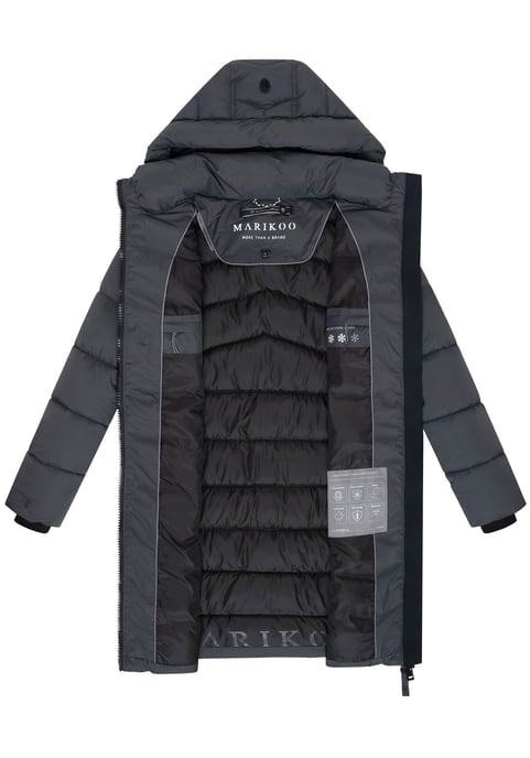 Marikoo Damen Wintermantel Kaltnäschen mit abnehmbarer Kapuze - Image 4