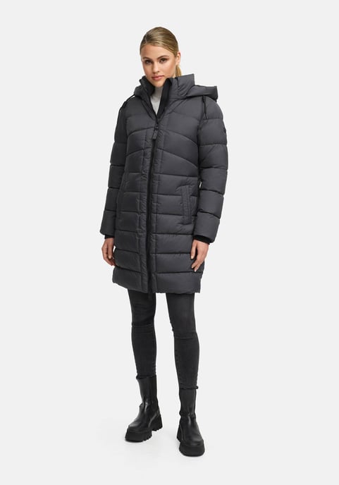 Marikoo Damen Wintermantel Kaltnäschen mit abnehmbarer Kapuze - Image 6