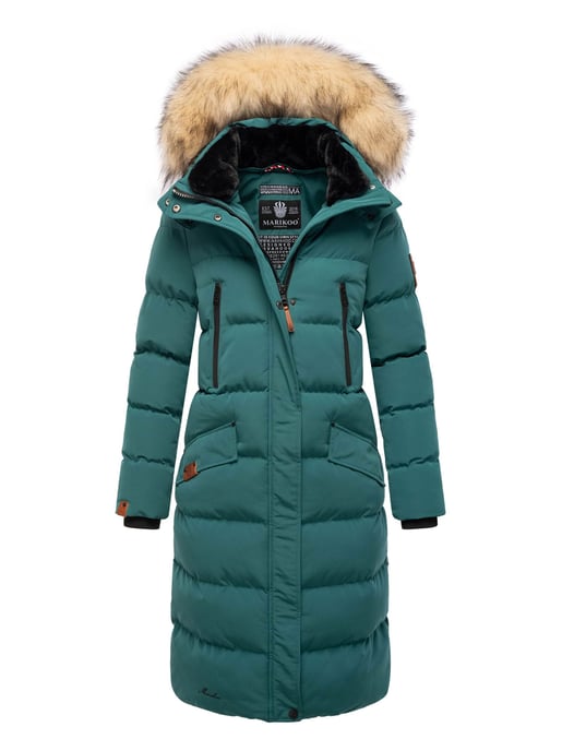Marikoo Damen Winterjacke – Schneesternchen, lang mit Kapuze & Fellkragen - Image 5