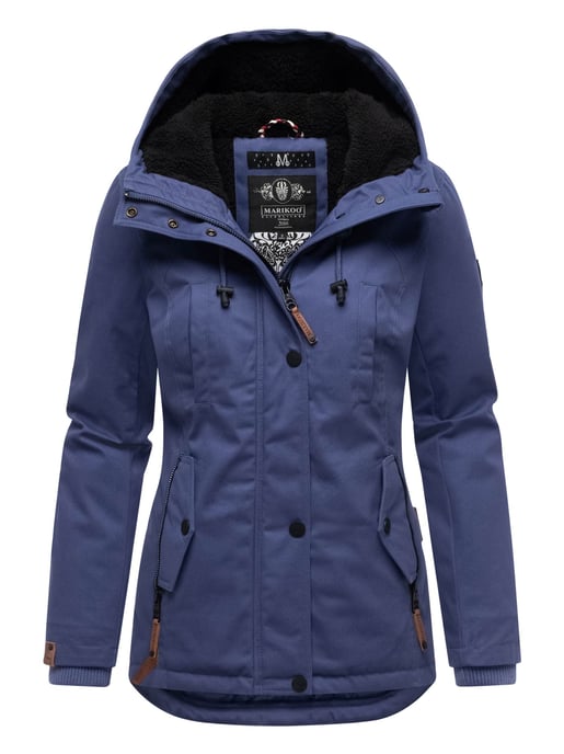 Marikoo Damen Winterjacke mit Teddyfell-Innenfutter & Kapuze - Image 1
