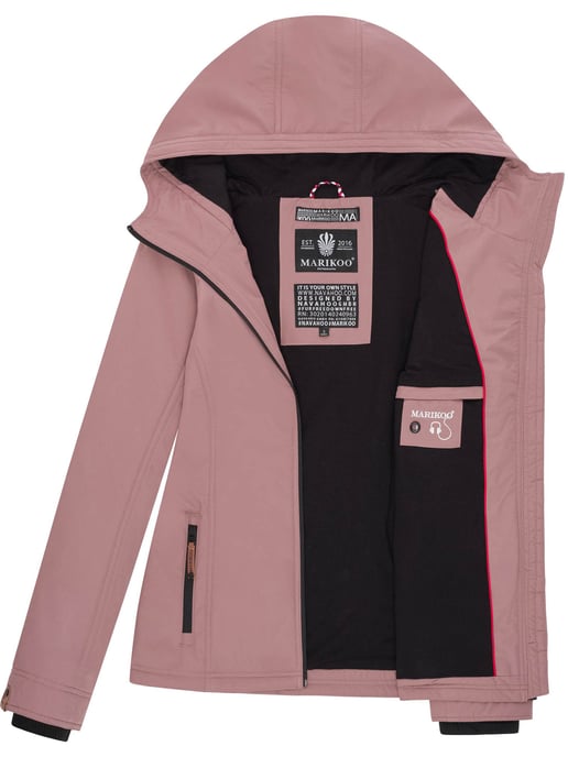 Marikoo Damen Übergangsjacke leichte wind- und wasserabweisende Jacke mit Kapuze Mauve - Image 5