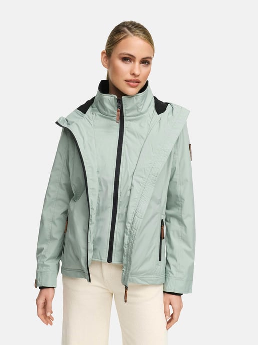 Marikoo Damen Übergangsjacke Erdbeere mit Doppelkragen & Fleece-Innenfutter - Image 1