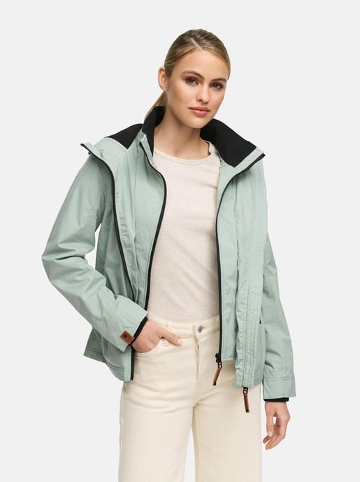 Marikoo Damen Übergangsjacke Erdbeere mit Doppelkragen & Fleece-Innenfutter - Image 2