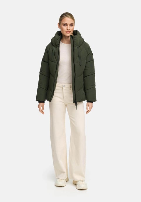 Marikoo Damen Wintersteppjacke Kwamee mit Kapuze & Zwei-Wege-Reißverschluss - Image 5