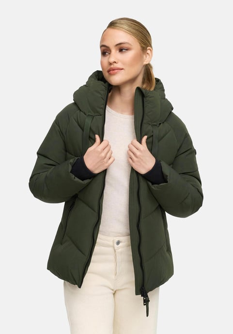 Marikoo Damen Wintersteppjacke Kwamee mit Kapuze & Zwei-Wege-Reißverschluss - Image 6