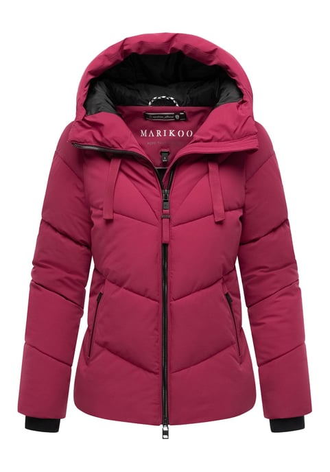 Marikoo Damen Wintersteppjacke Kwamee mit Kapuze & Zwei-Wege-Reißverschluss - Image 1