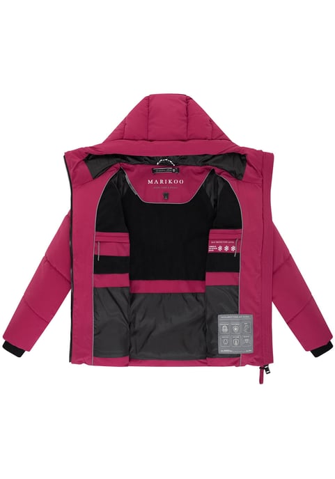 Marikoo Damen Wintersteppjacke Kwamee mit Kapuze & Zwei-Wege-Reißverschluss - Image 4