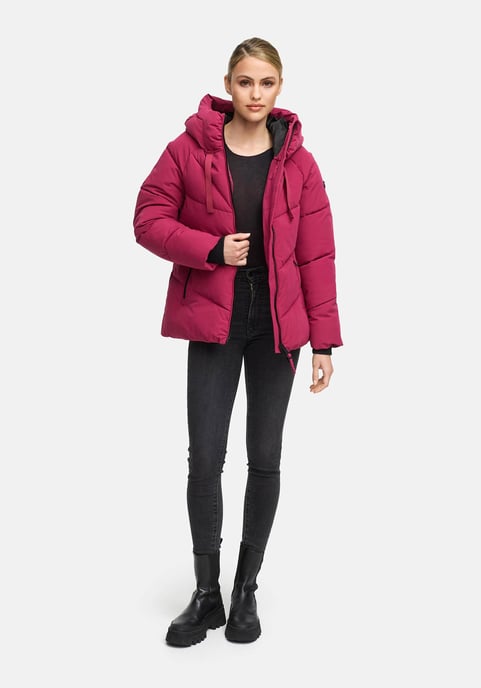 Marikoo Damen Wintersteppjacke Kwamee mit Kapuze & Zwei-Wege-Reißverschluss - Image 5