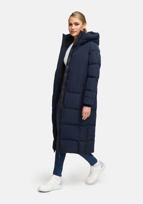 Marikoo Damen Winter Steppmantel Honiaa XVI mit Kapuze & Reißverschlusstaschen - Image 6