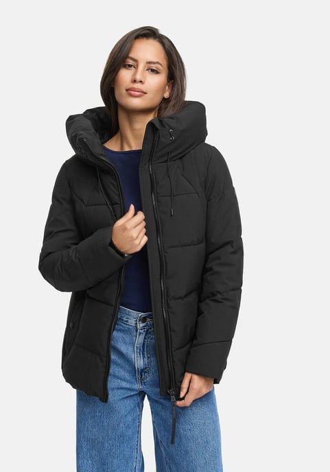 Marikoo Damen Winter Steppjacke Kuscheltatze XVI mit Kapuze - Image 5