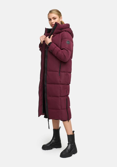 Marikoo Damen Winter Steppmantel Honiaa XVI mit Kapuze & Reißverschlusstaschen - Image 6