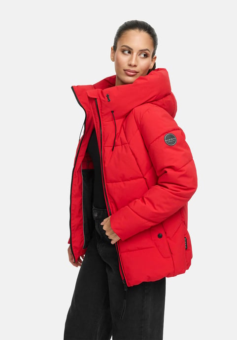 Marikoo Damen Winter Steppjacke Kuscheltatze XVI mit Kapuze - Image 6