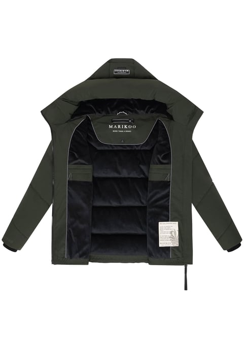 Marikoo Damen Winter Steppjacke Kuscheltatze XVI mit Kapuze - Image 4