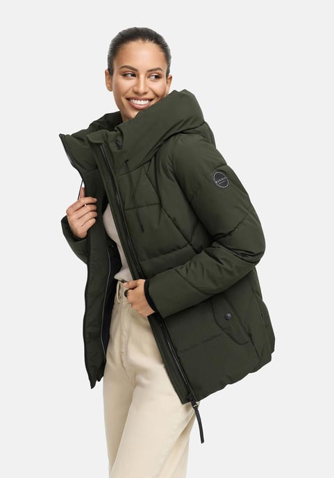 Marikoo Damen Winter Steppjacke Kuscheltatze XVI mit Kapuze - Image 5