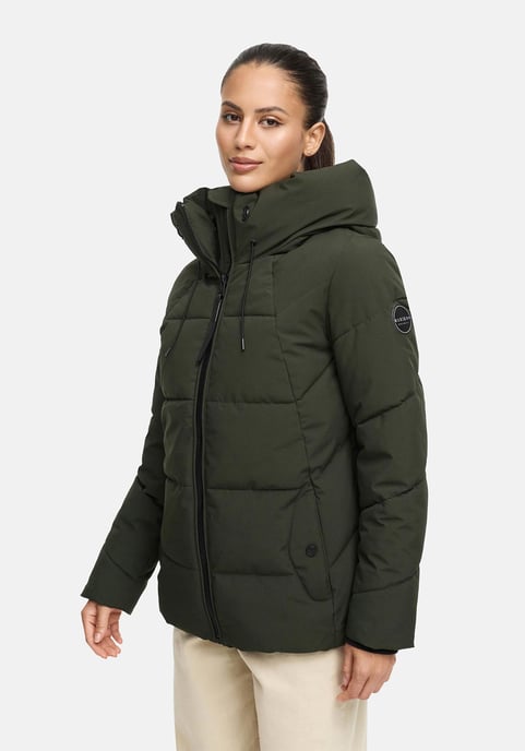 Marikoo Damen Winter Steppjacke Kuscheltatze XVI mit Kapuze - Image 6