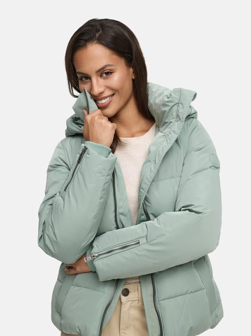 Marikoo Damen Steppjacke Aleyna mit Taillengürtel & Magnetverschlüssen - Image 5
