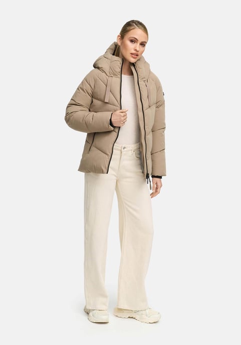 Marikoo Damen Wintersteppjacke Kwamee mit Kapuze & Zwei-Wege-Reißverschluss - Image 4