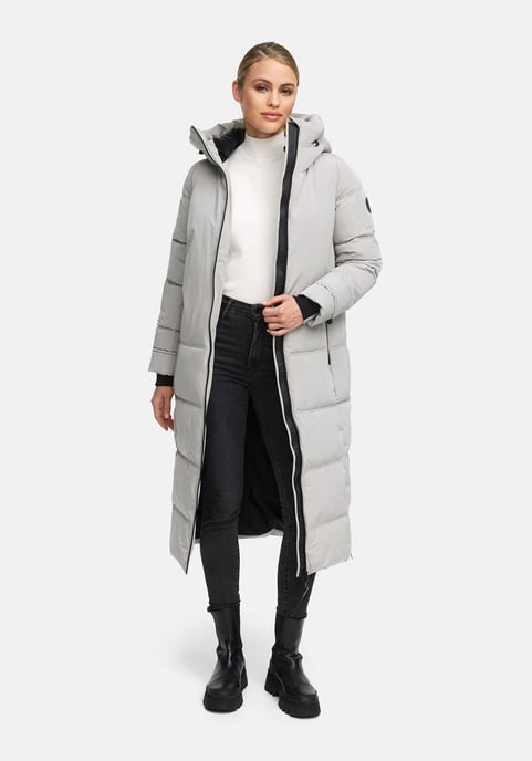 Marikoo Damen Winter Steppmantel Honiaa XVI mit Kapuze & Reißverschlusstaschen - Image 6