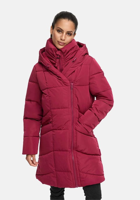 Marikoo Damen Steppmantel Virenaa mit Layer-Look & warmem Fleecefutter - Image 5
