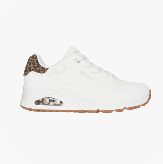 Skechers 177093/whld Uno-Jungle Nite Damen Sneakers Weiß Durabuck/leopardenmuster - Image 1