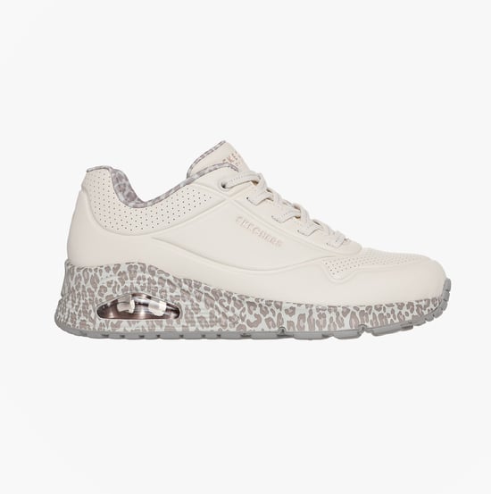 Skechers Uno - Safari Time Damen Freizeitschuhe Natur Duraleather / Off White Leopard - Image 1