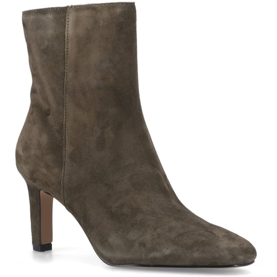 Dune Ovation Wildleder Damen Khaki Absatz Stiefeletten - Image 1